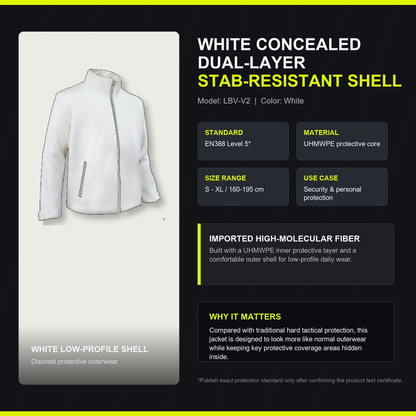 Discreet Stab-Resistant White Work Jacket