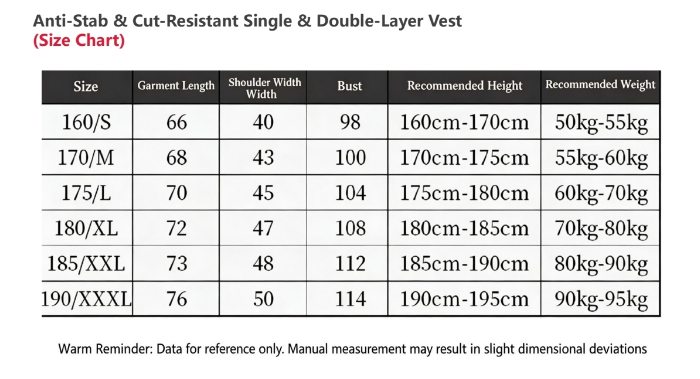 Discreet Stab-Resistant Inner Vest