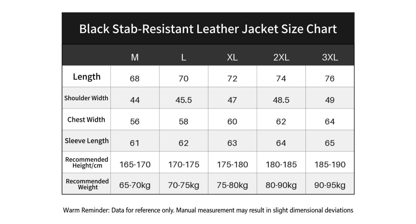 Black PU Leather-Look UHMWPE Stab-Resistant Bomber Jacket