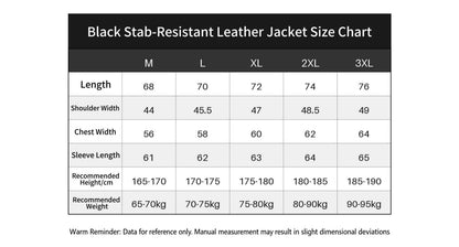 Black PU Leather-Look UHMWPE Stab-Resistant Bomber Jacket
